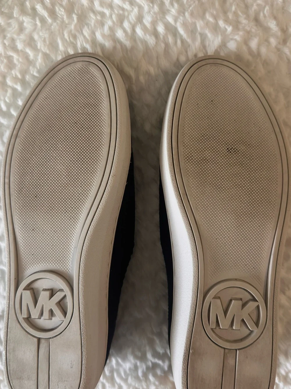 Michael Kors Black Knit Slip-On Sneakers with Gold Logo Tab